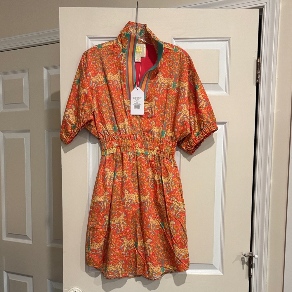 Vibrant Orange Patterned Dress